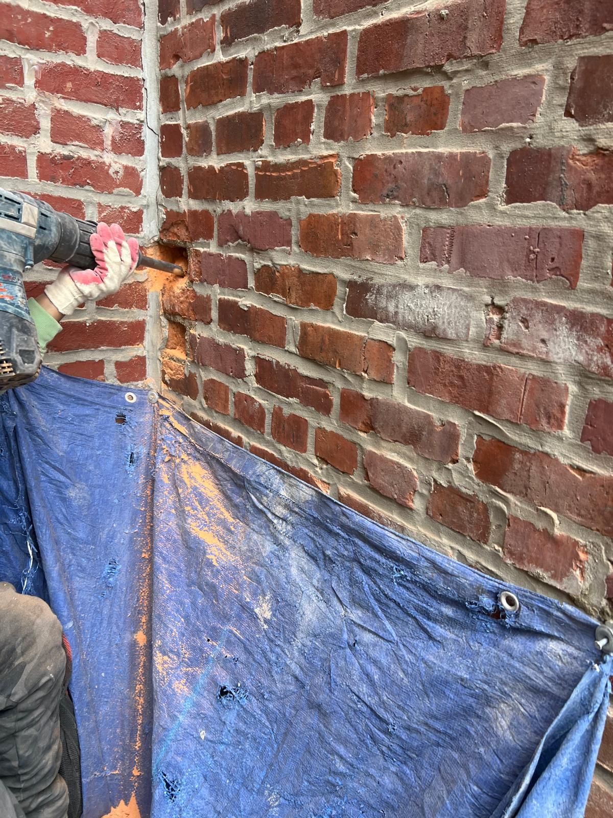 Brick repointing restoration